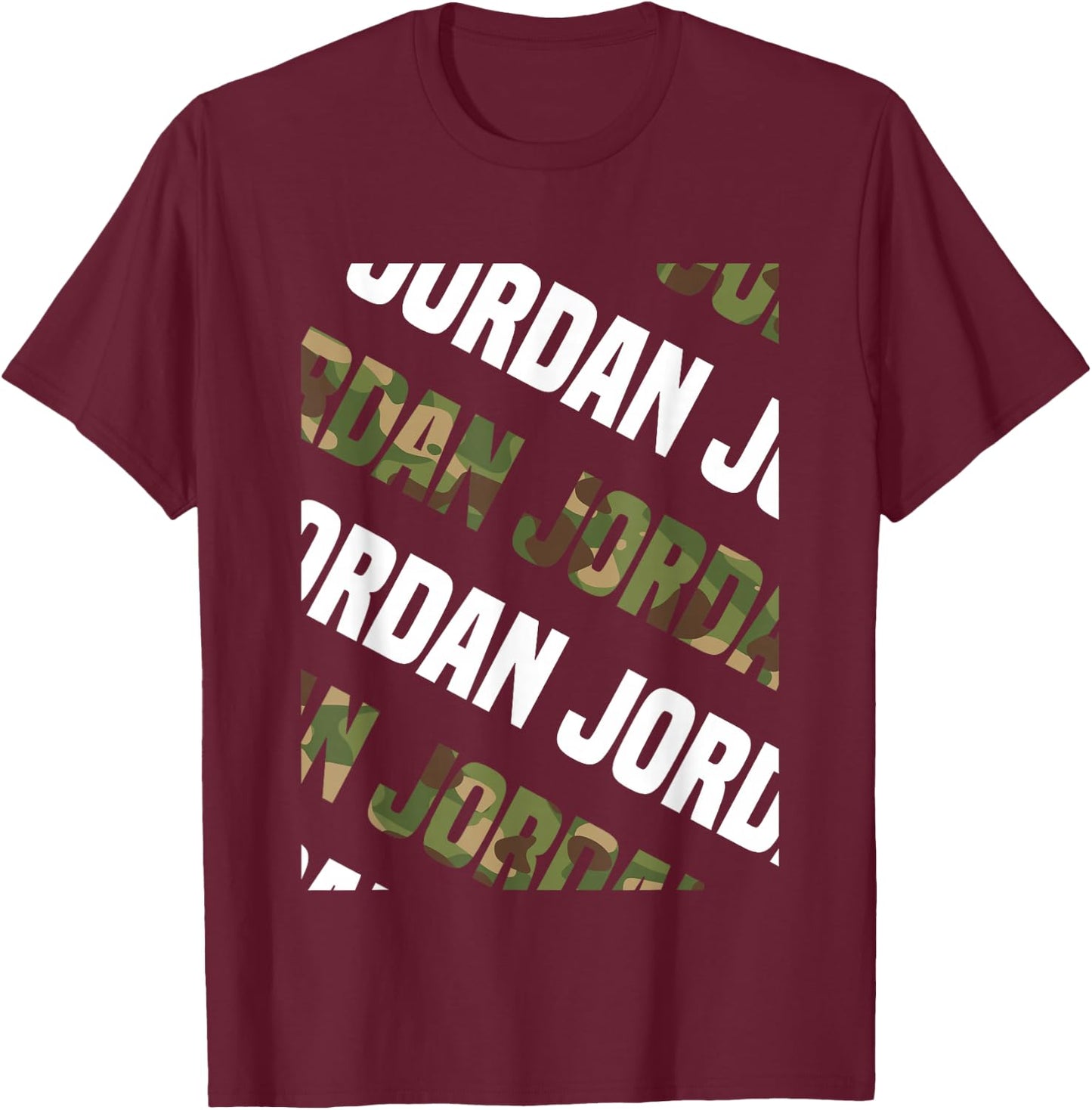 Jordan Camo Pattern Green Camouflage T-Shirt - T-Shirt | Maroon
