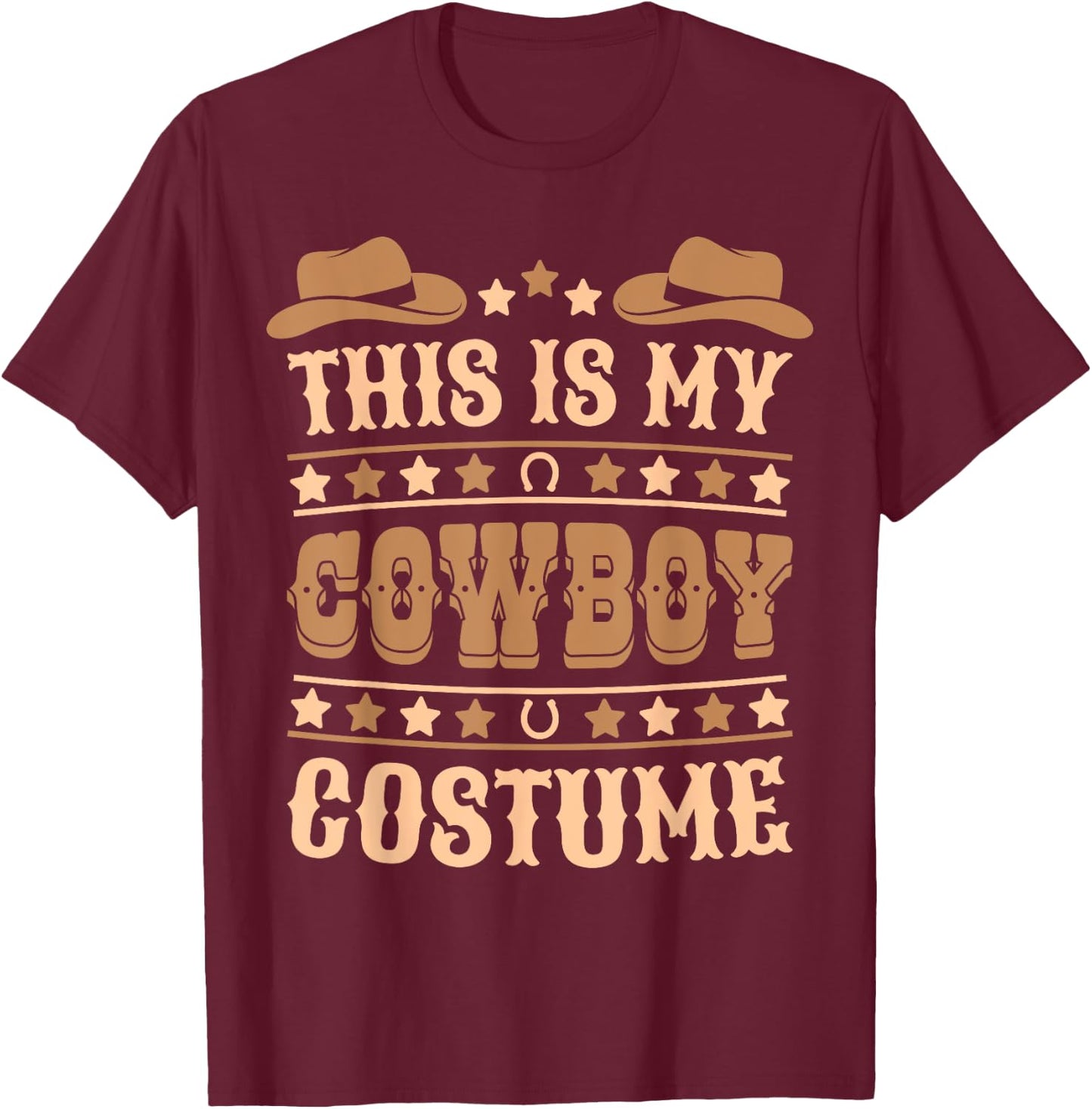 Cute Cowboy Western Cowboy Outfit Men Boy Kid Cowboy Costume T-Shirt - T-Shirt | Maroon