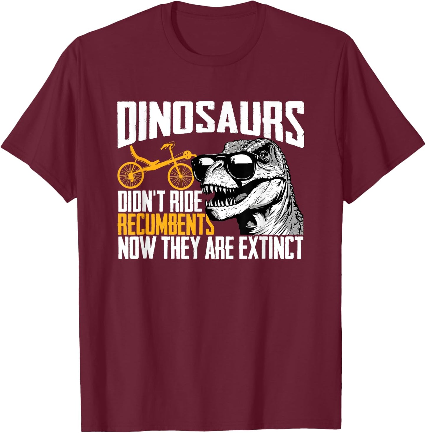 Recumbent Trike Bicycle Bike Rider Funny Recumbent Bike T-Shirt - T-Shirt | Maroon