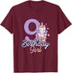 9 Years Old Birthday Girl Gifts Unicorn 9th Birthday T-Shirt - T-Shirt | Maroon