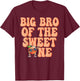 Big Brother of The Sweet One Peach 1st Birthday on Peach T-Shirt - T-Shirt | Maroon