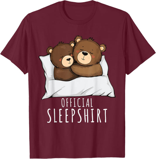 Couples Bear Pajama Official Sleepshirt Bears T-Shirt - T-Shirt | Maroon