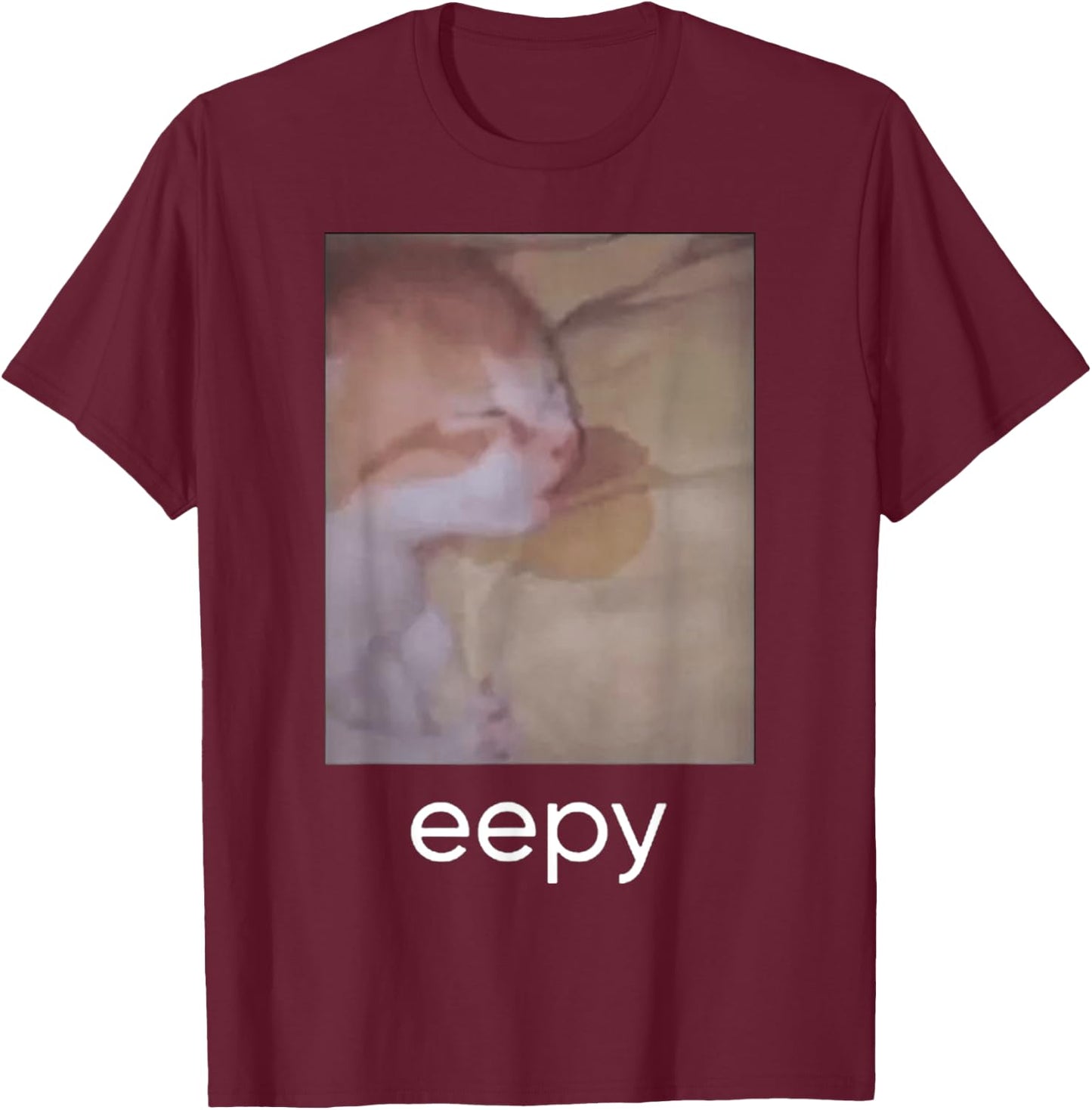 Eepy Cat Meme T-Shirt - T-Shirt | Maroon