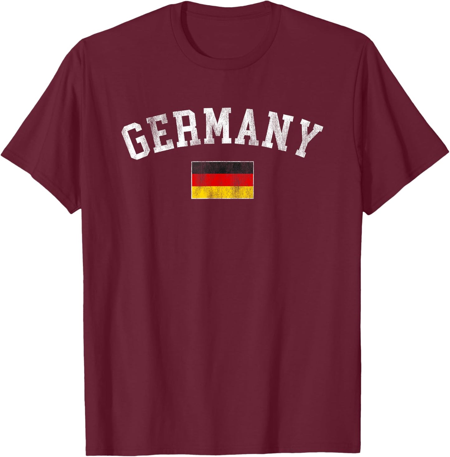 Vintage Germany Flag German Heritage Souvenir Retro Graphic T-Shirt - T-Shirt | Maroon