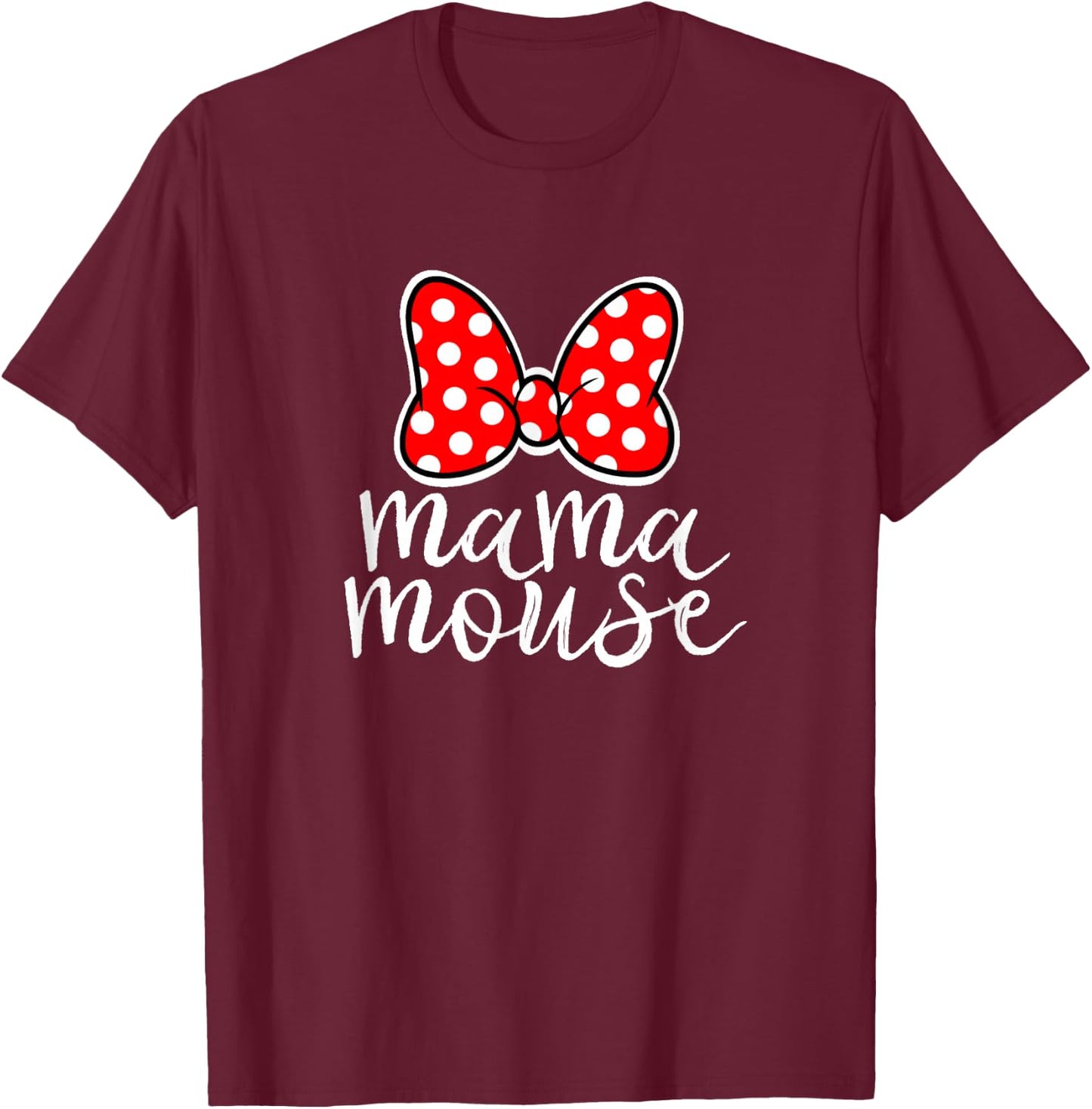 Mama Mouse Family Vacation Mom Funny Mama Mouse T-Shirt - T-Shirt | Maroon