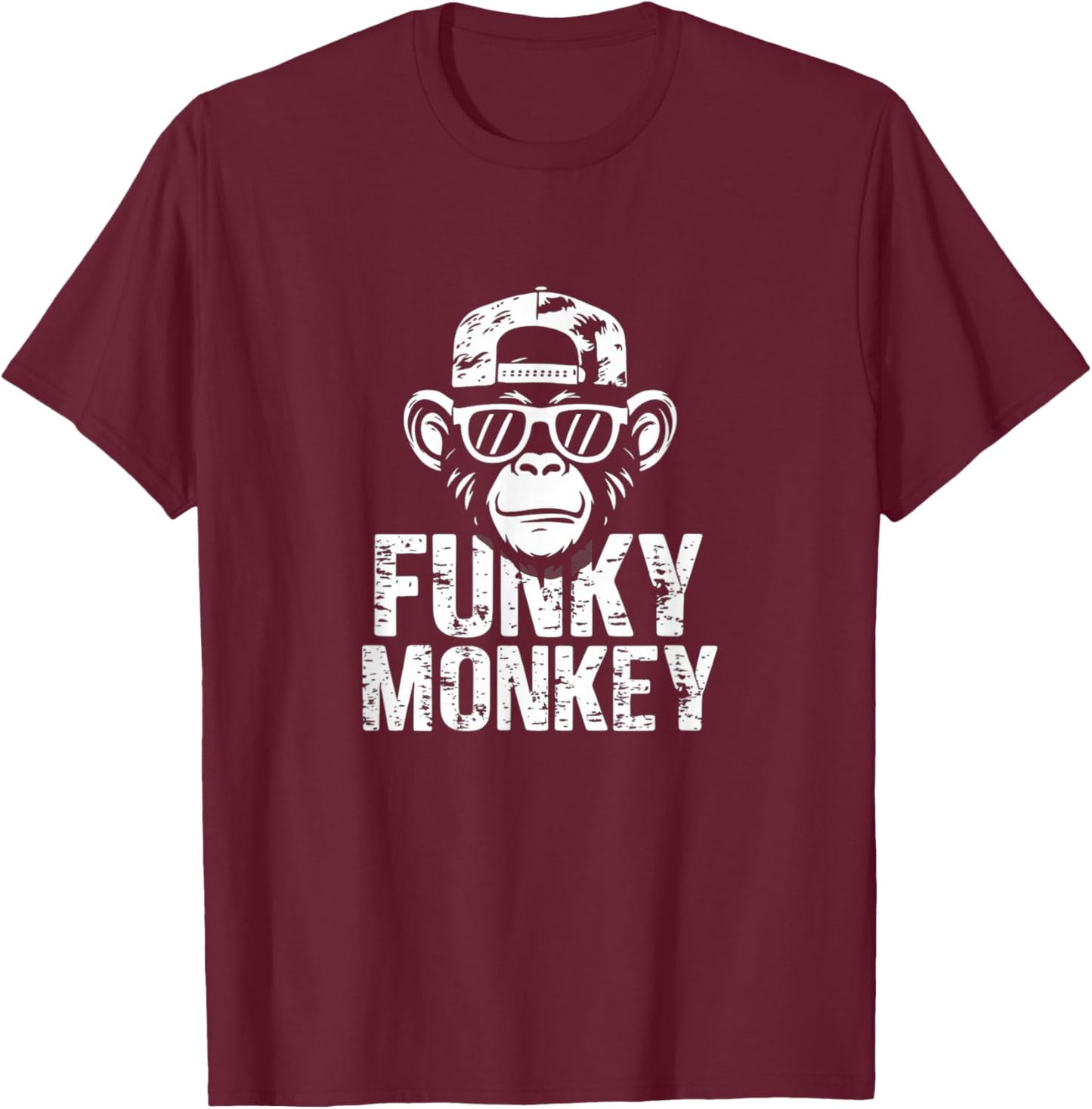 Funky Monkey Cool Monkey Graphic T-Shirt - T-Shirt | Maroon