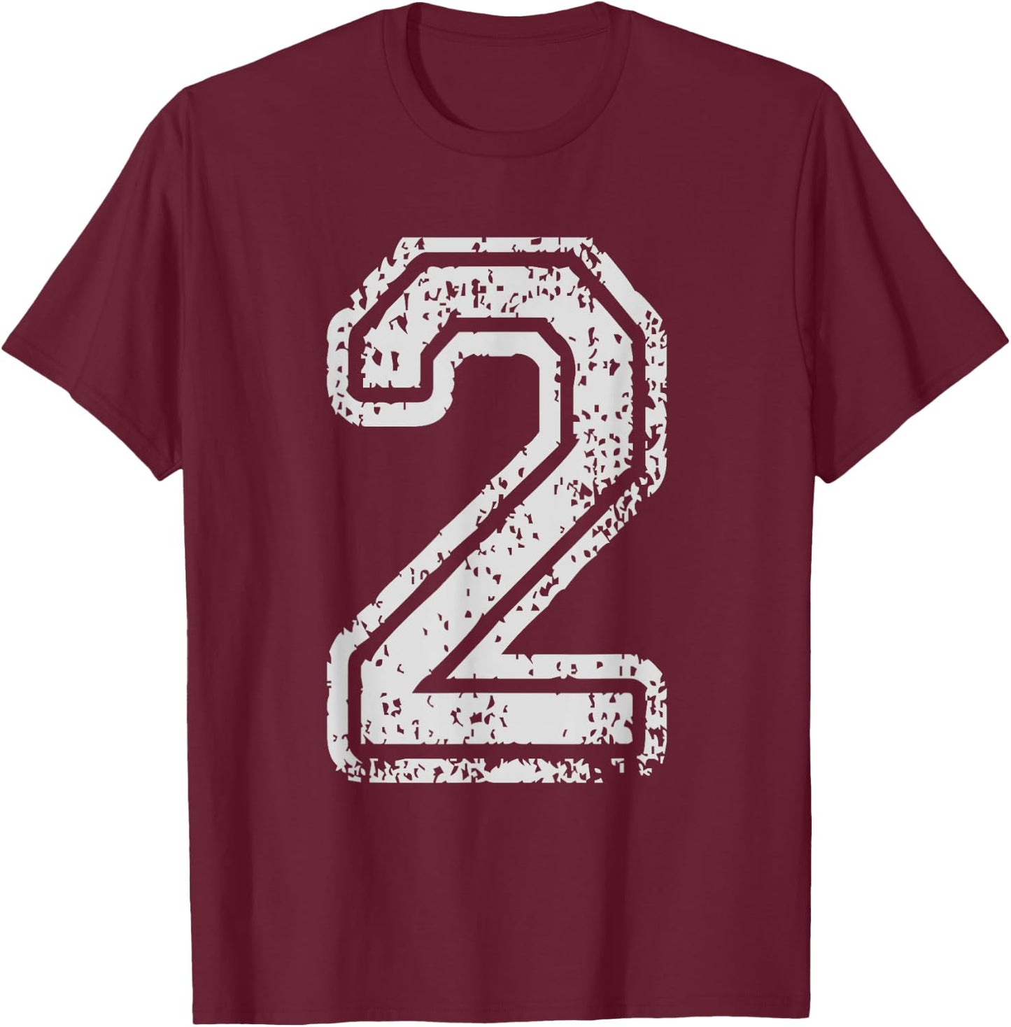 Team Jersey Uniforms Number 2 Two School Sports Birthdays T-Shirt - T-Shirt | Maroon