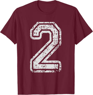Team Jersey Uniforms Number 2 Two School Sports Birthdays T-Shirt - T-Shirt | Maroon