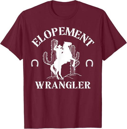 Retro Elopement Wrangler RBT Registered Behavior Therapist T-Shirt - T-Shirt | Maroon
