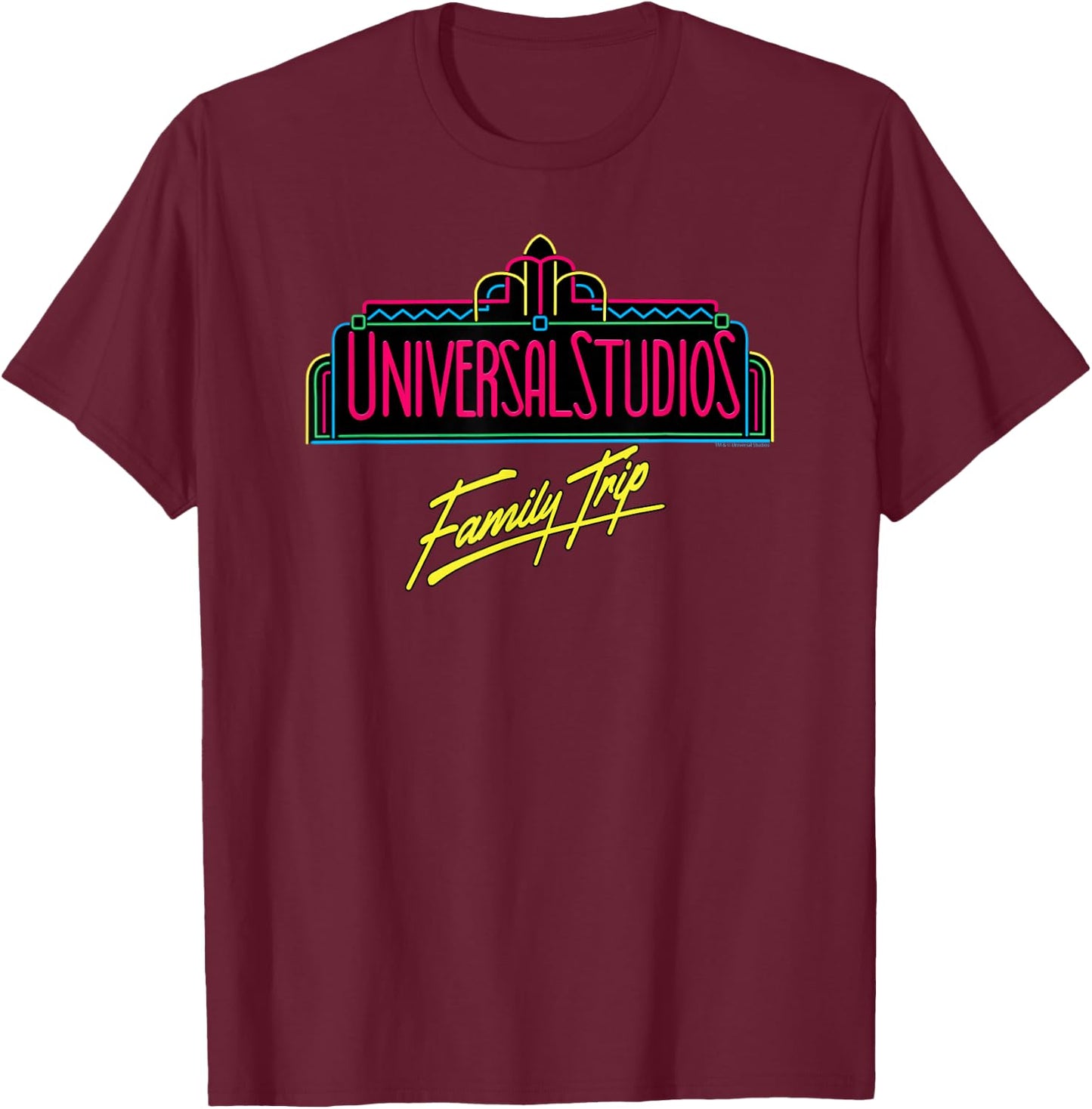 Universal Studios Marquee Family Trip T-Shirt - T-Shirt | Maroon