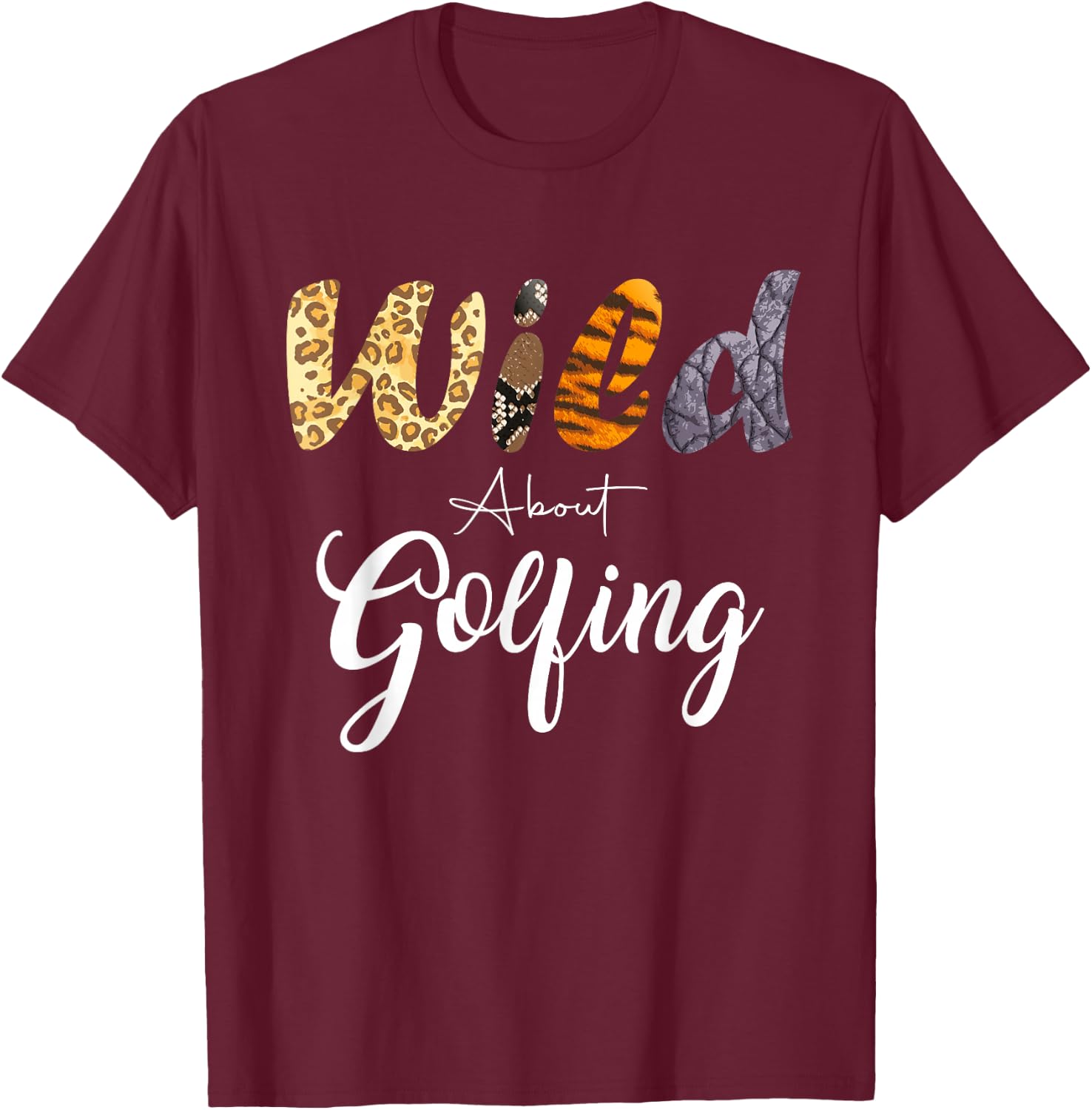 Leopard Wild About Golf Courses T-Shirt - T-Shirt | Maroon