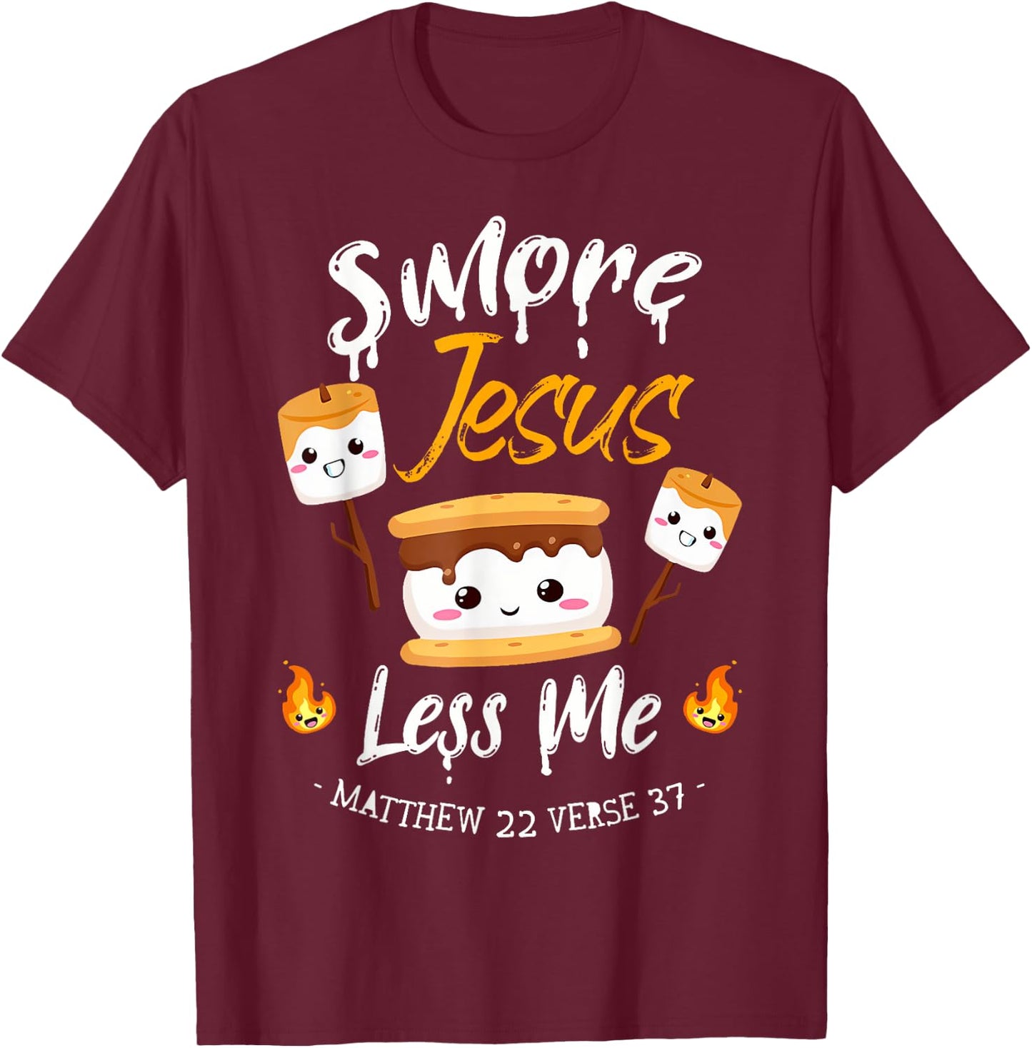 Smore Jesus Less Me Christian Camping Camper Lover T-Shirt - T-Shirt | Maroon