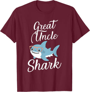 Great Uncle Shark Funny Matching Family T-Shirt - T-Shirt | Maroon