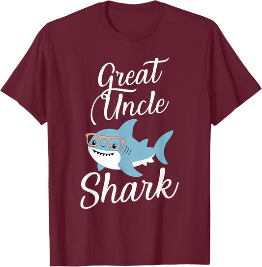 Great Uncle Shark Funny Matching Family T-Shirt - T-Shirt | Maroon