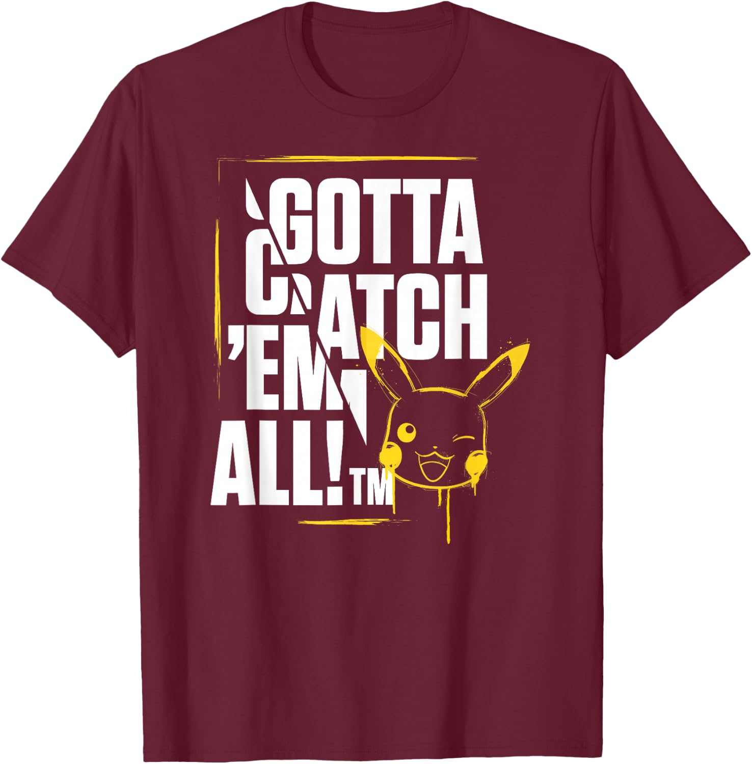 Pokémon - Gotta Catch Em All Pikachu T-Shirt - T-Shirt | Maroon