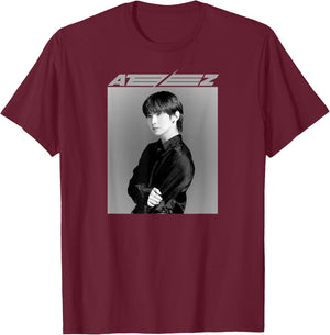 ATEEZ Official Merch Exclusive Yeosang T-Shirt - T-Shirt | Maroon