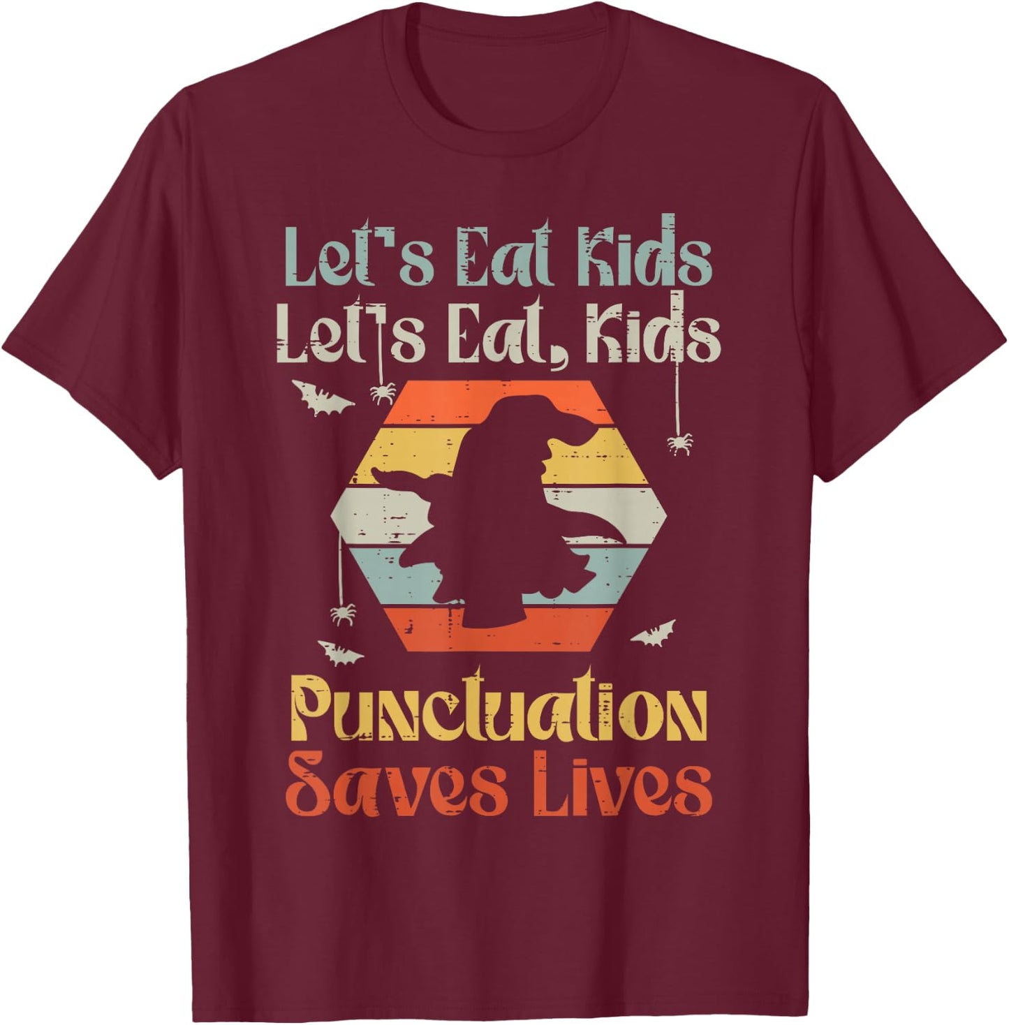 Halloween Lets Eat Kids Funny English Teacher Costume Women T-Shirt - T-Shirt | Maroon