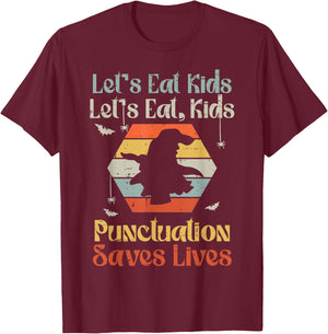 Halloween Lets Eat Kids Funny English Teacher Costume Women T-Shirt - T-Shirt | Maroon