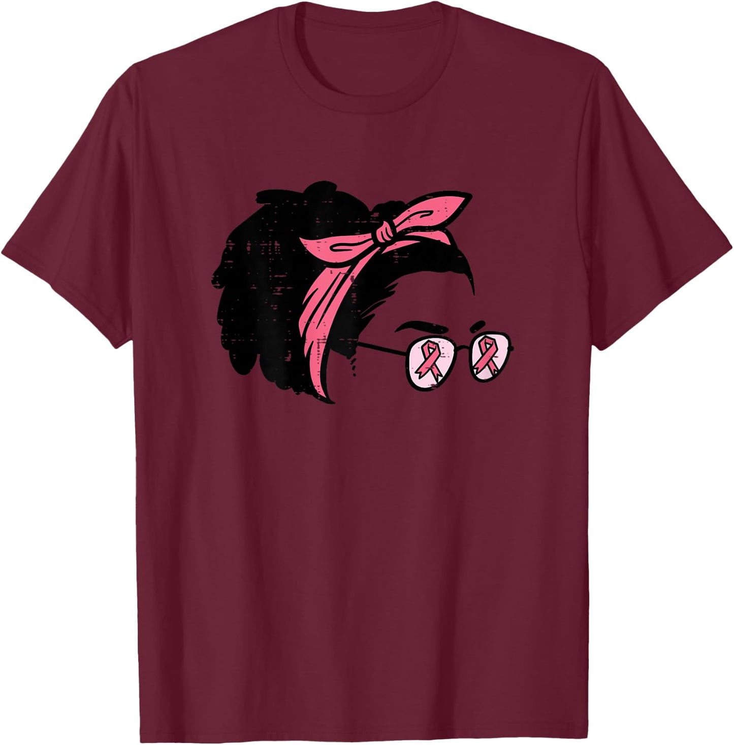 Black Girl Breast Cancer Awareness Survivor African Women T-Shirt - T-Shirt | Maroon