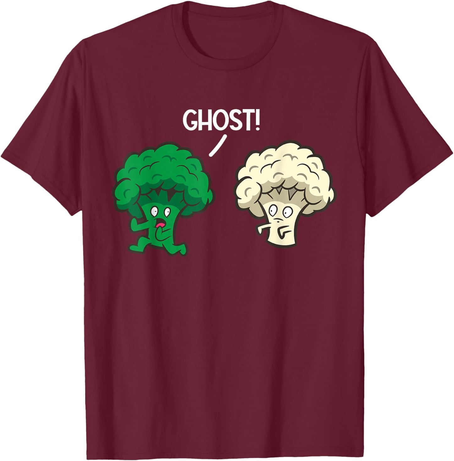 Broccoli Ghost Cauliflower T-Shirt - T-Shirt | Maroon