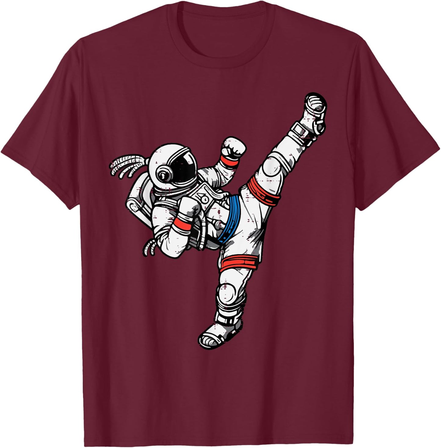 Astronaut Muay Thai Fighter Space Martial Arts Men Women Kid T-Shirt - T-Shirt | Maroon