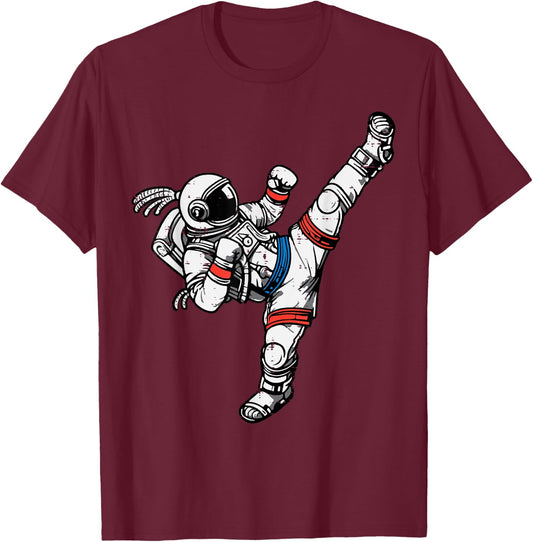 Astronaut Muay Thai Fighter Space Martial Arts Men Women Kid T-Shirt - T-Shirt | Maroon
