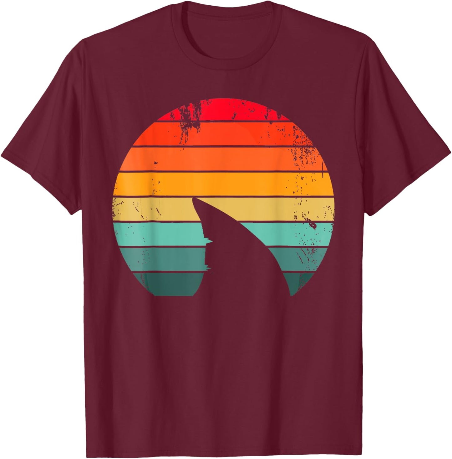 Vintage Ocean Wildlife Funny Shark Lover Marine Biologist T-Shirt - T-Shirt | Maroon