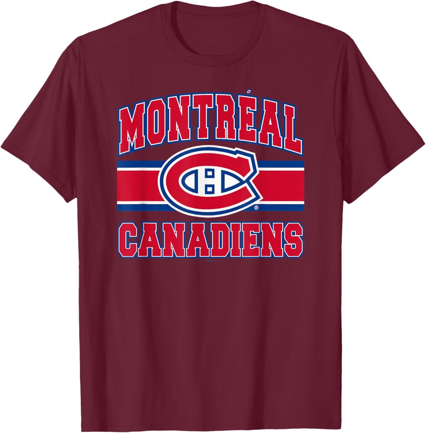 Montreal Canadiens Stripe Black Officially Licensed T-Shirt - T-Shirt | Maroon