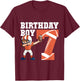 7th Birthday Boy Football Player Dabbing 7 Years Old Kids T-Shirt - T-Shirt | Maroon