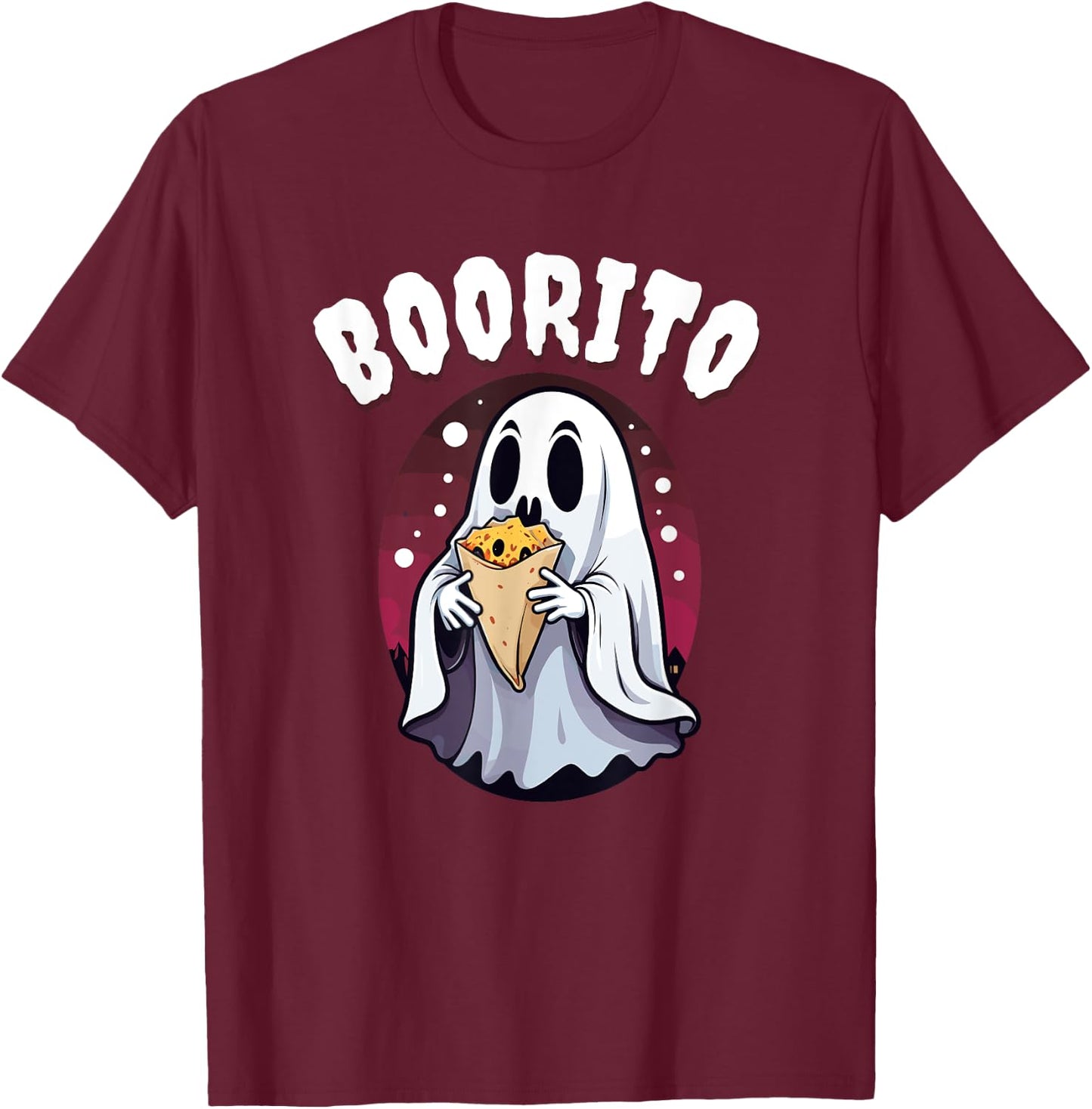 Boo-Rito Funny Mexican Taco Burrito Ghost Halloween Costume T-Shirt - T-Shirt | Maroon