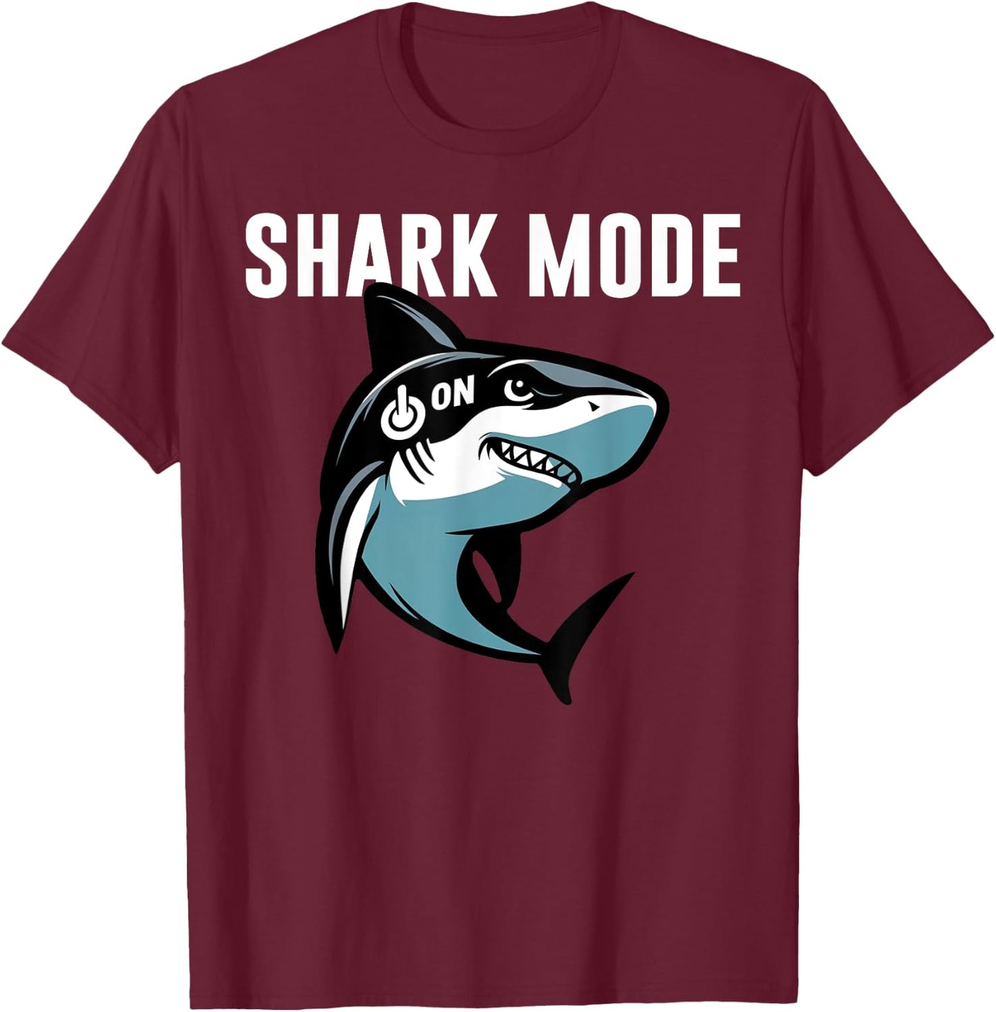 Cool Shark Shark Mode On Beach Funny Shark T-Shirt - T-Shirt | Maroon