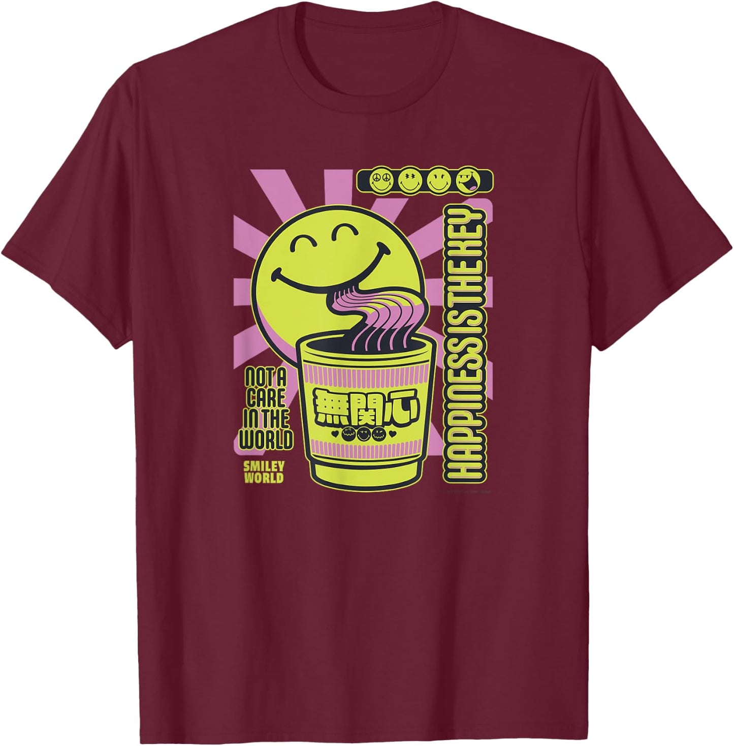 Japan Happy Smile T-Shirt - T-Shirt | Maroon