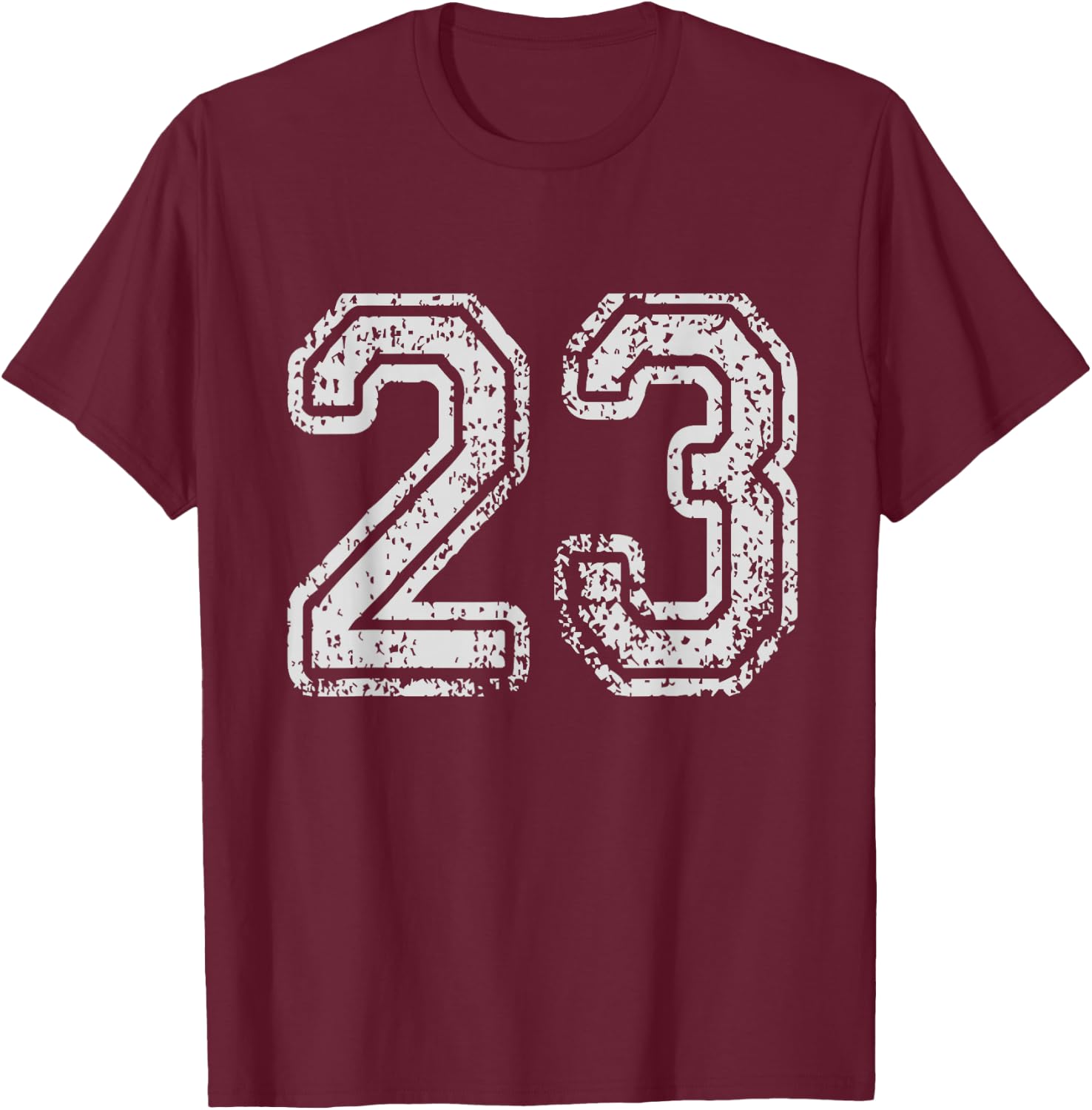 Team Jersey Uniforms Number 23 School Sports 23rd Birthday T-Shirt - T-Shirt | Maroon