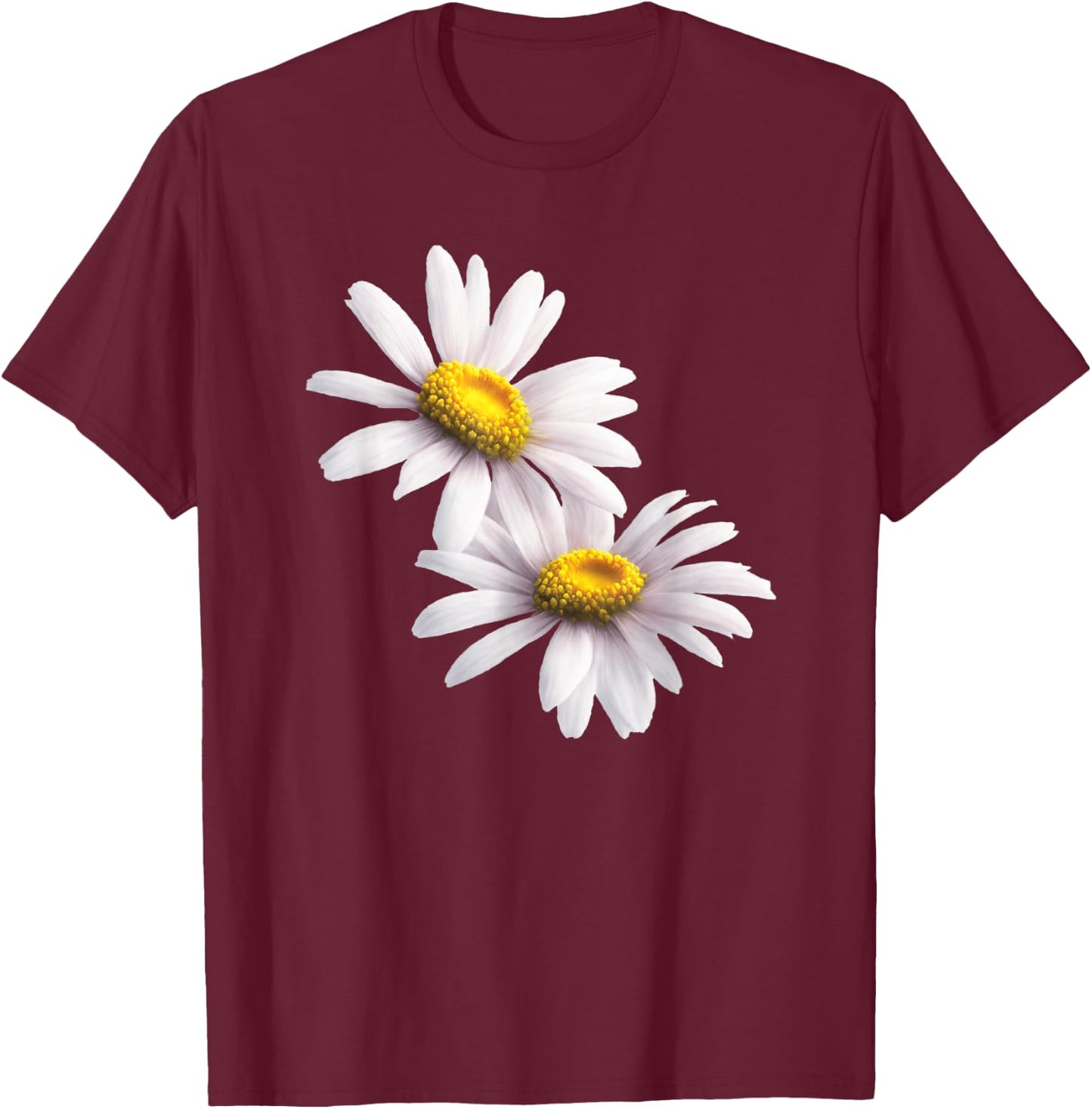 Nice white Daisies Flower Cute Daisies Flower Daisies Lovers T-Shirt - T-Shirt | Maroon