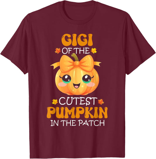 Gigi Of The Cutest Pumpkin In The Patch Halloween T-Shirt - T-Shirt | Maroon