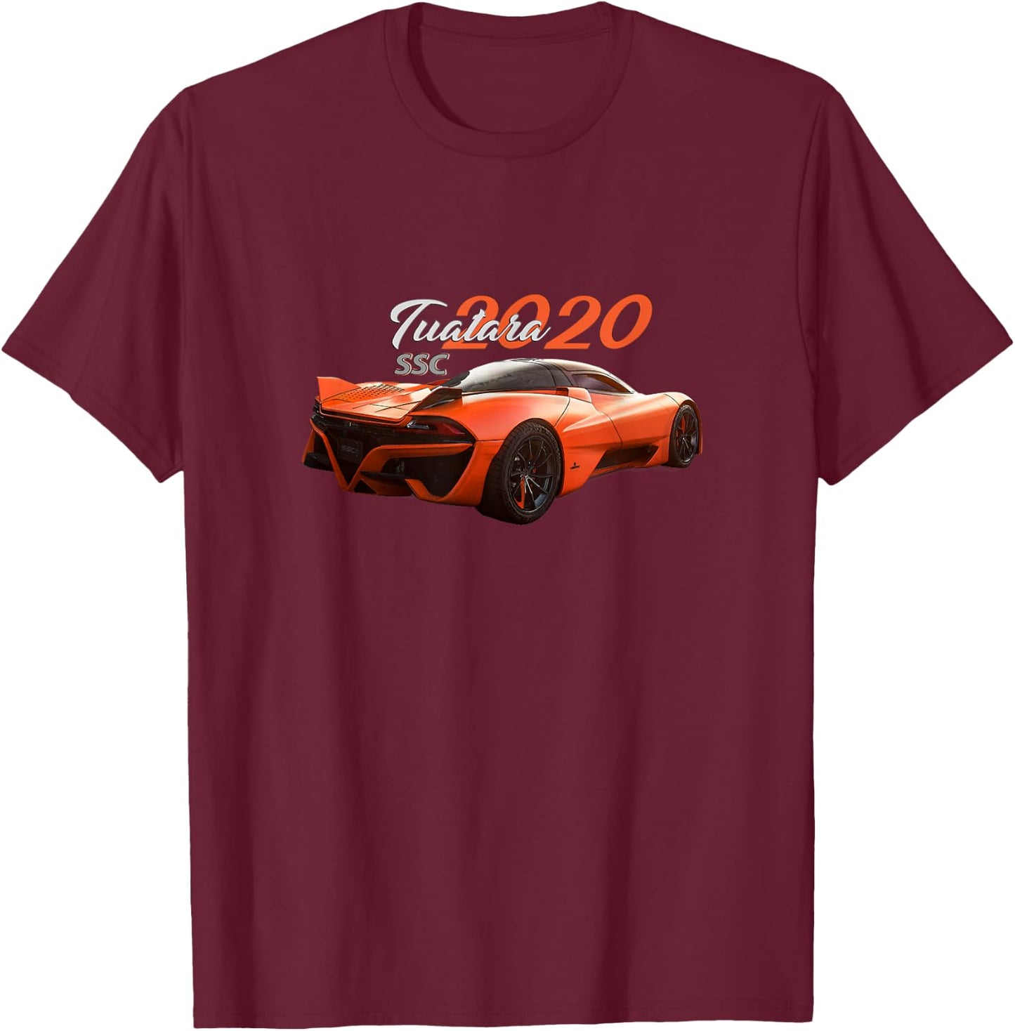 2020 Tuatara, Ssc Fast American Sports Car, Exotic Car Art T-Shirt - T-Shirt | Maroon