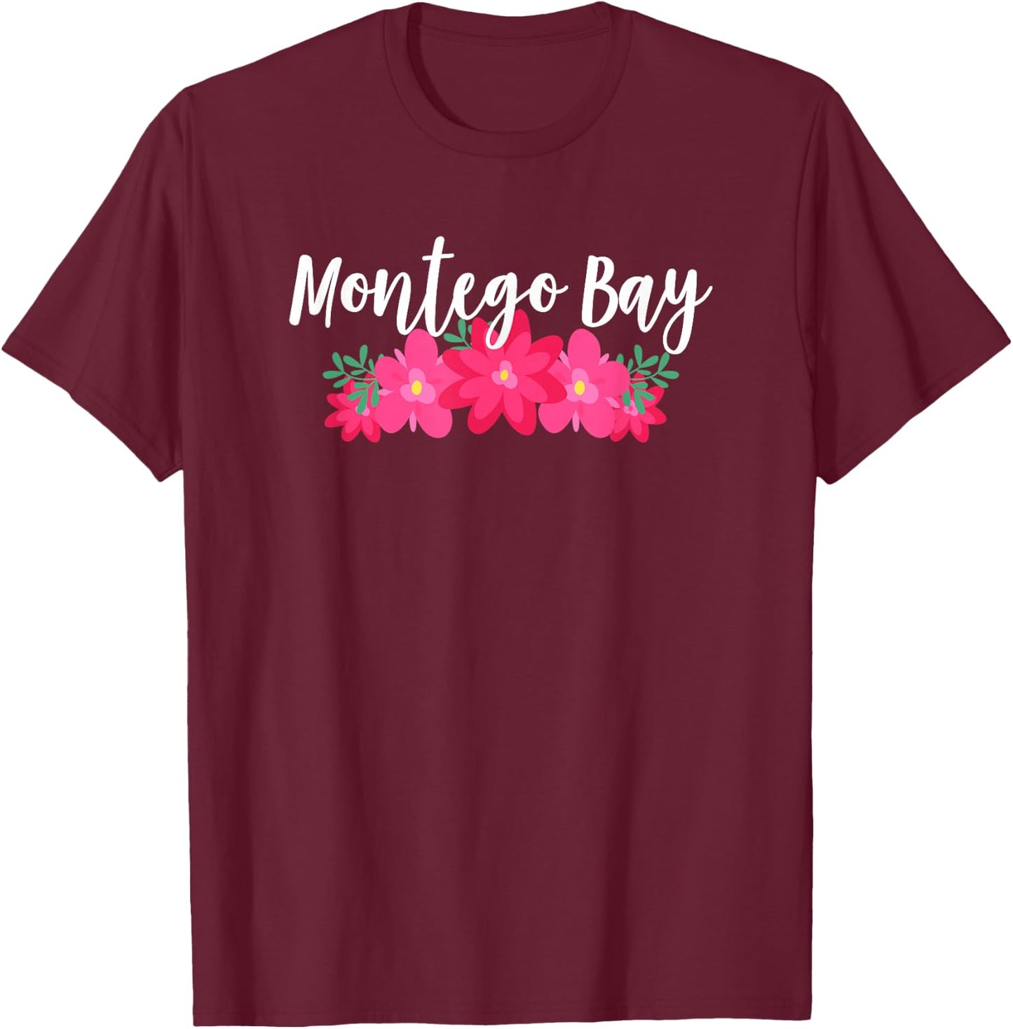 Montego Bay Jamaica Tropical Vacation T-Shirt - T-Shirt | Maroon
