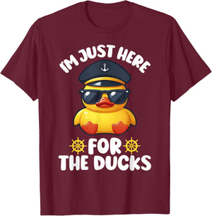 I'm Just Here for the Ducks Funny Cruising Matching Group T-Shirt - T-Shirt | Maroon