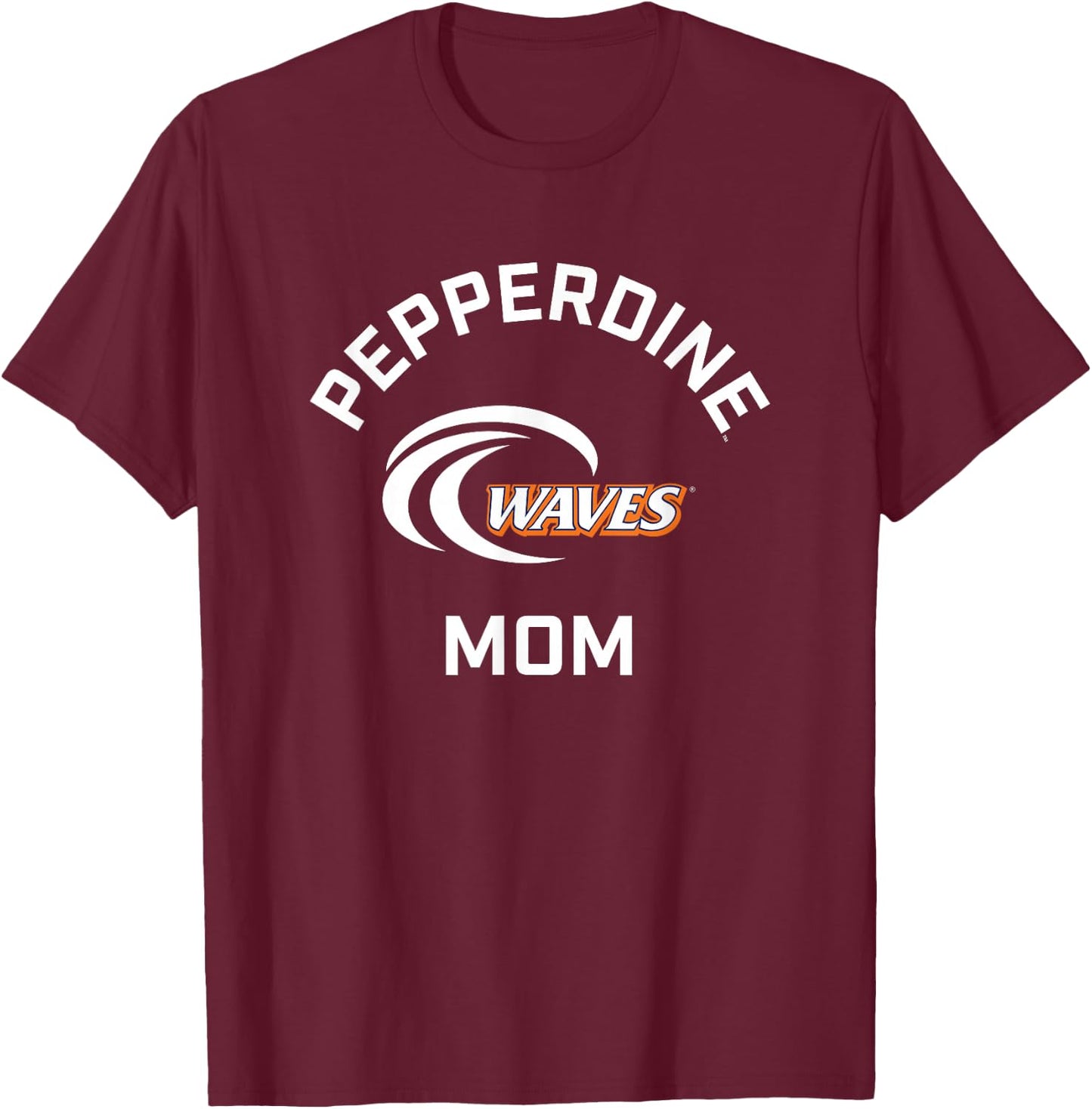 Pepperdine University Waves Arched Mom T-Shirt - T-Shirt | Maroon
