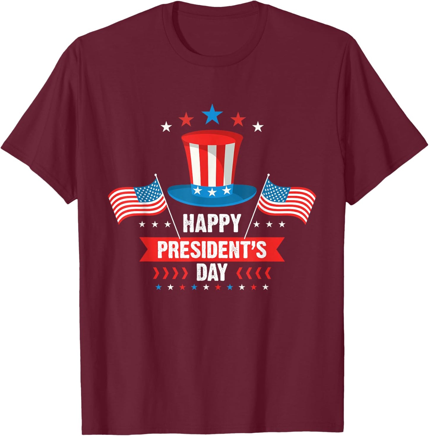 Cute Happy Presidents Day American Patriots Boys T-Shirt - T-Shirt | Maroon