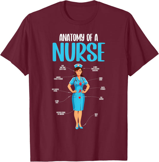 Anatomy of a Nurse Funny Nurse Students Women T-Shirt - T-Shirt | Maroon