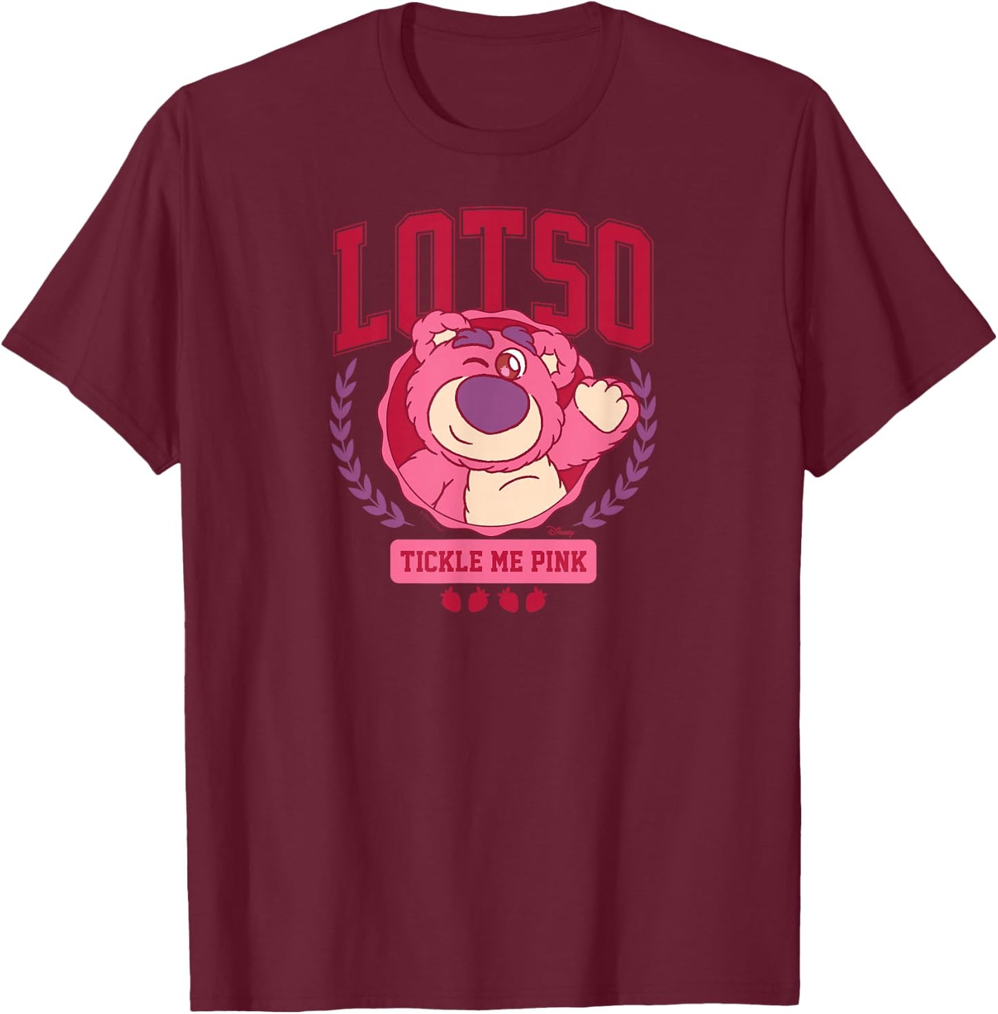 Toy Story - Lotso Bear Tickle Me Pink Collegiate T-Shirt - T-Shirt | Maroon