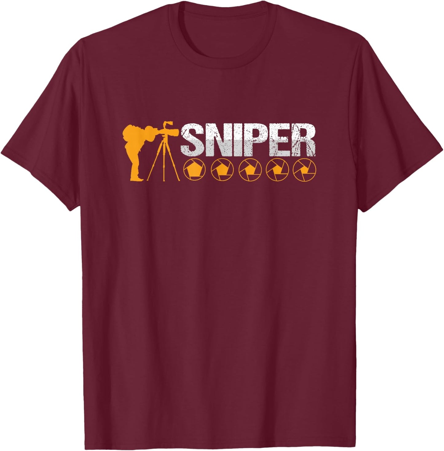 Sniper Photographer Cameraman Shutterbug Photography T-Shirt - T-Shirt | Maroon