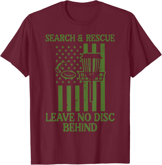 Search Rescue No Disc Behind Flag Frisbee Golf Men Women Kid T-Shirt - T-Shirt | Maroon