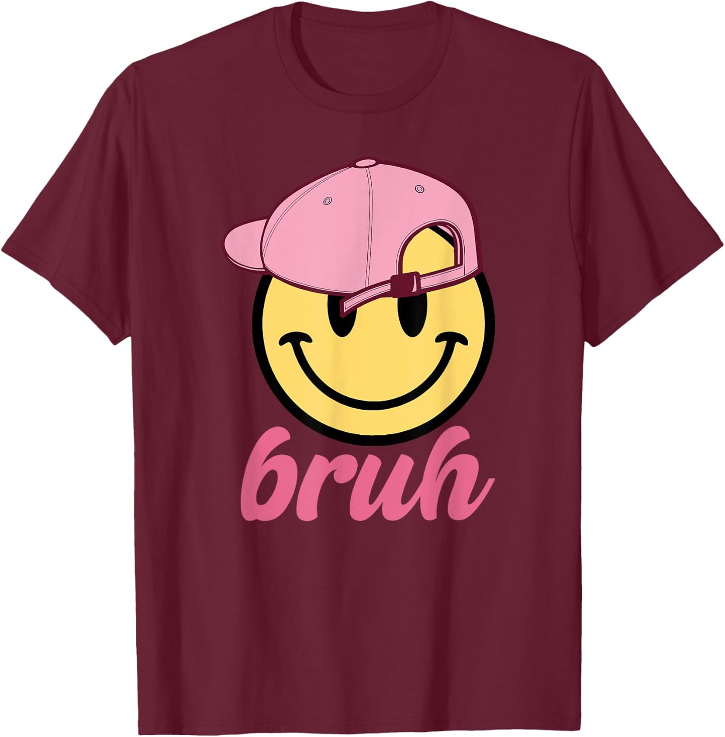 Cute Bruh For Girls Women Kids Youth 70s Funny Saying Quote T-Shirt - T-Shirt | Maroon