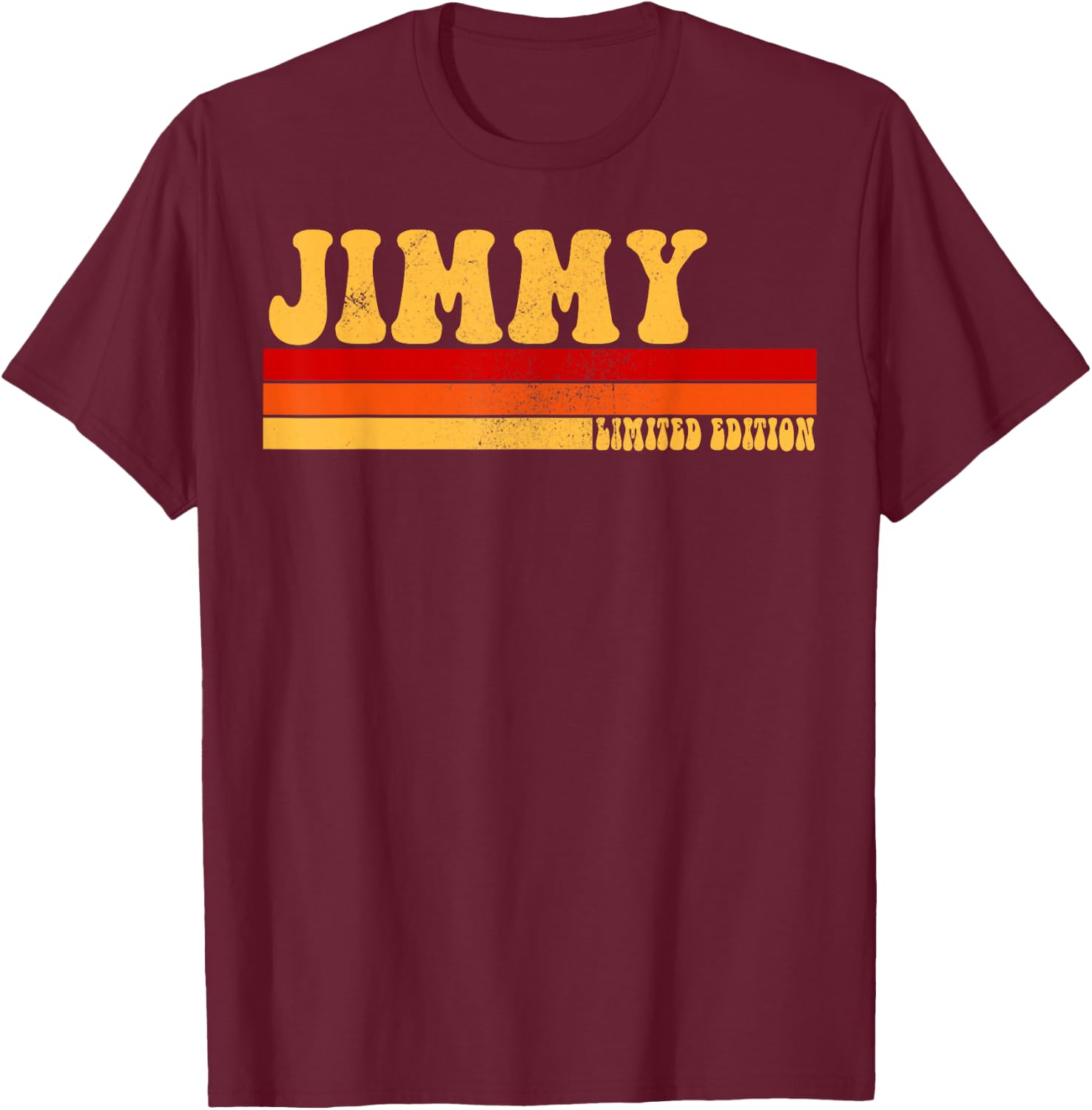 JIMMY Name Personalized Idea Men Retro Vintage JIMMY T-Shirt - T-Shirt | Maroon
