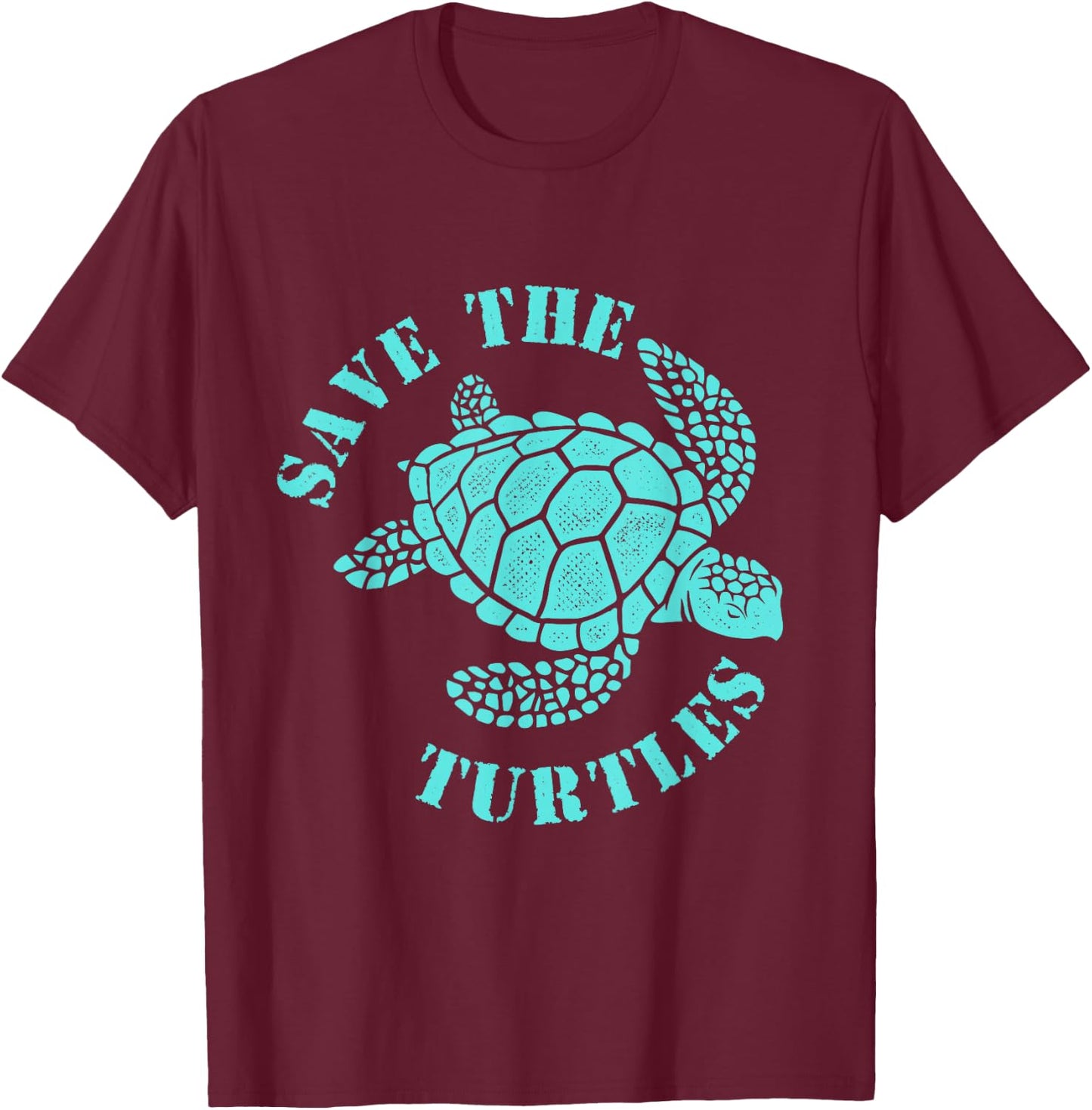 Save The Turtles - Ocean Animal Reptile Lover Sea Animal T-Shirt - T-Shirt | Maroon