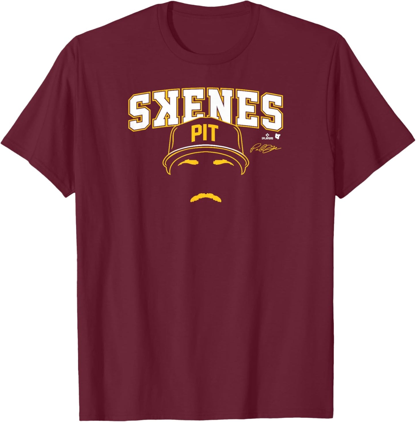 Paul Skenes - Backwards K - Pittsburgh Baseball T-Shirt - T-Shirt | Maroon