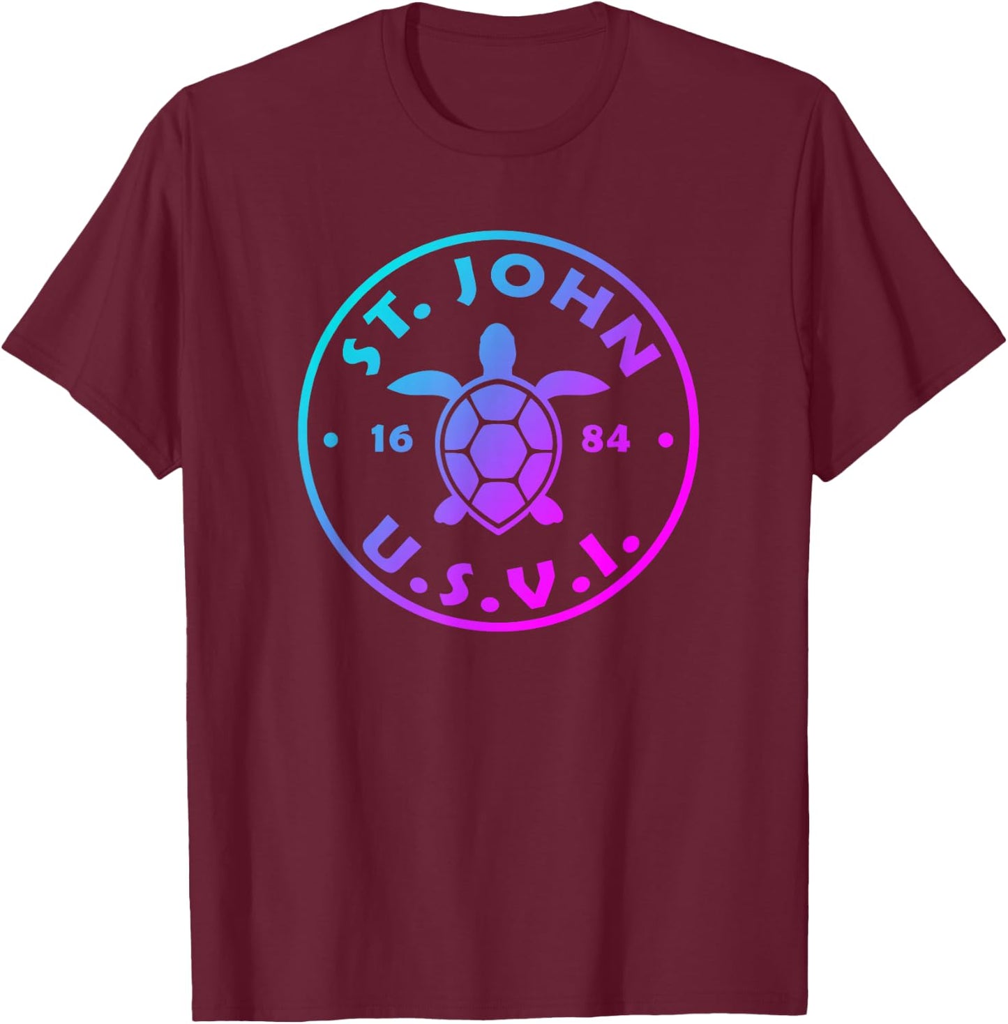 St John USVI Sea Turtle Boys Girls Toddler Colorful Souvenir T-Shirt - T-Shirt | Maroon
