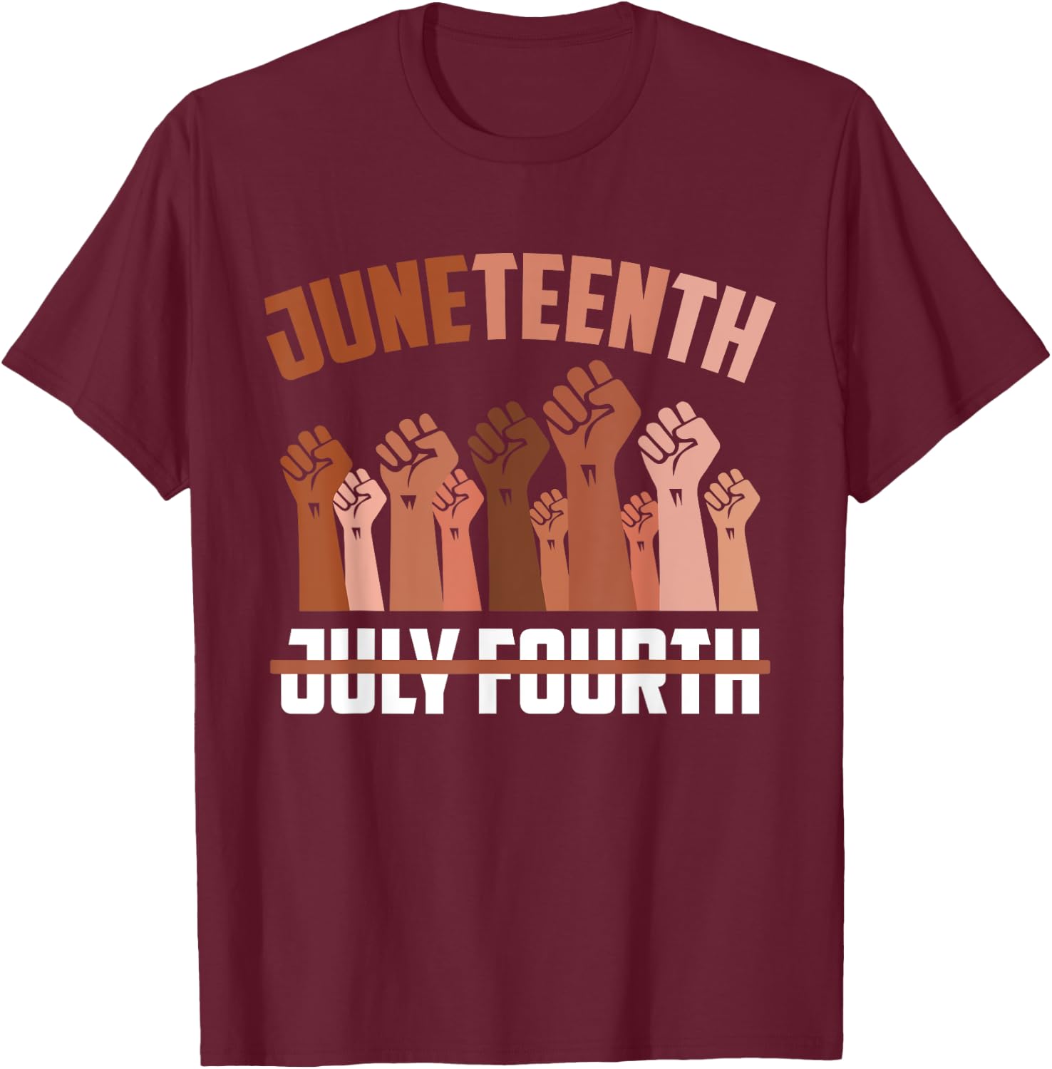 Juneteenth Black History American African June Proud Melanin T-Shirt - T-Shirt | Maroon